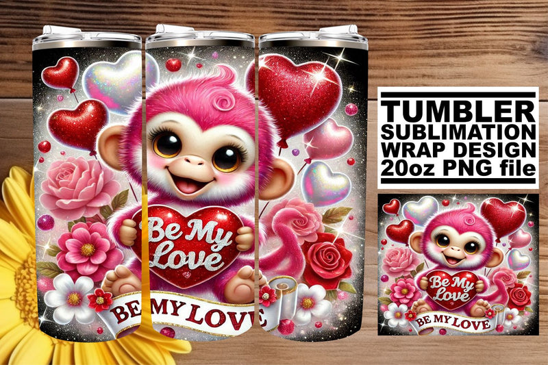 High-resolution PNG tumbler wrap, ideal for sublimation! , Valentines Sublimation afrosvg 