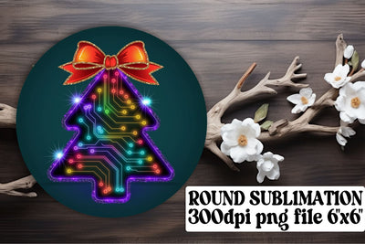 High-resolution round PNGs, ideal for sublimation keychains! , Neon Xmas Sublimation afrosvg 