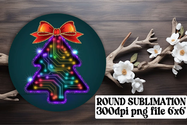 High-resolution round PNGs, ideal for sublimation keychains! , Neon Xmas Sublimation afrosvg 