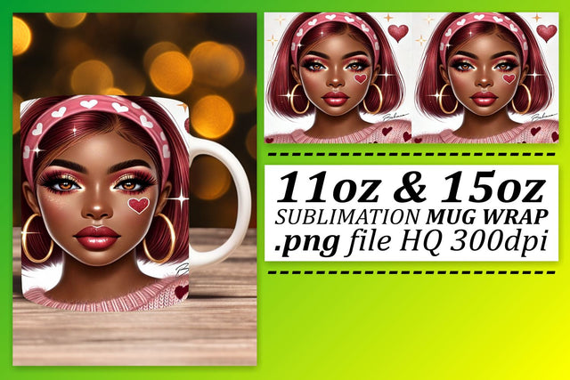 High-resolution templates, stunning results guaranteed! , Love Girl Sublimation afrosvg 