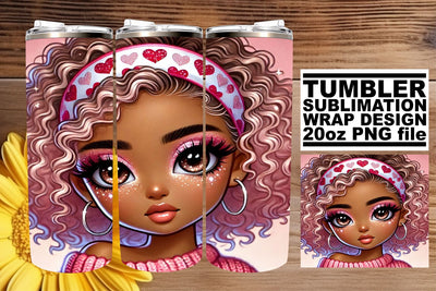 High-resolution tumbler wrap, designed for stunning results! , Love Girl Sublimation afrosvg 