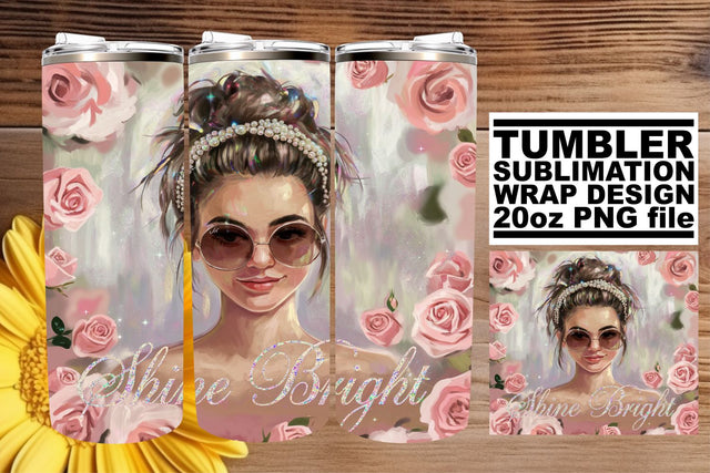 High-resolution tumbler wrap, enhance your creativity! , Woman Sublimation afrosvg 
