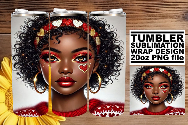 High-resolution tumbler wrap, perfect for gifts and projects! , Love Girl Sublimation afrosvg 