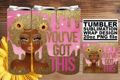 High-resolution tumbler wrap, perfect for vivid prints! , Afro Woman Sublimation afrosvg 
