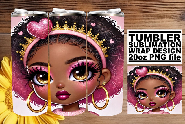 High-resolution tumbler wrap, perfect for vivid prints! , Love Girl Sublimation afrosvg 