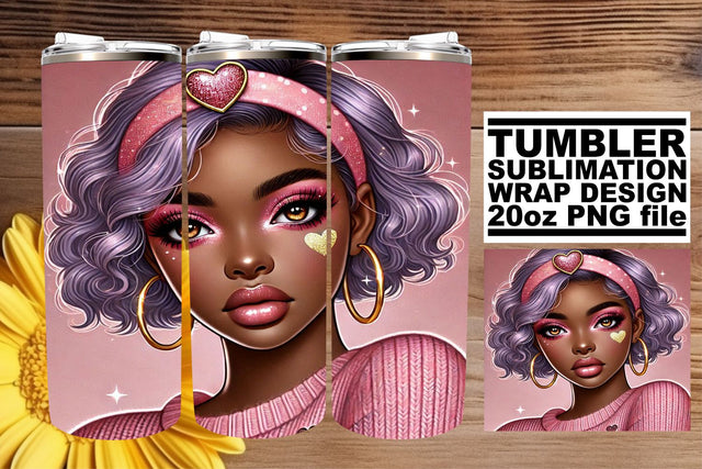 High-resolution wrap, perfect for vibrant sublimation designs! , Love Girl Sublimation afrosvg 