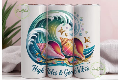 High Tides & Good Vibes 20oz Tumbler Sublimation PixelChick 