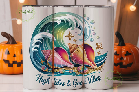 High Tides & Good Vibes 20oz Tumbler Sublimation PixelChick 