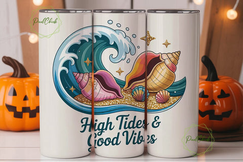 High Tides & Good Vibes 20oz Tumbler Sublimation PixelChick 