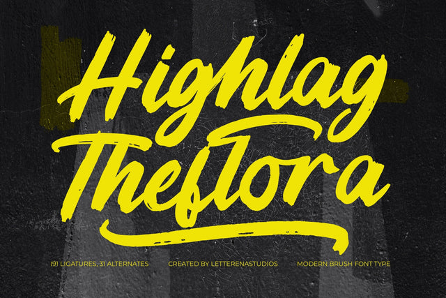 Highlag Theflora - Modern Brush Font Type Font Letterena Studios 