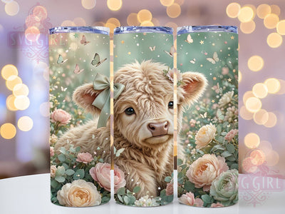 Highland Calf Dream Glow 20oz Tumbler, Calf Motif, Highland Accent, Dream Theme, Glow Art Design, Rustic Flair, Sublimation Wrap, 20oz Tumbler Sublimation SvggirlplusArt 