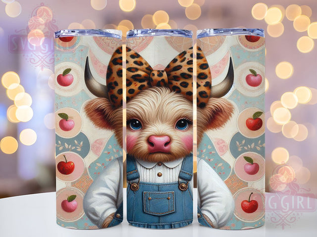 Highland Cow 20oz Tumbler, Cute Cow Wrap, Farm Animal Sublimation, Rustic Country Design, 20oz Tumbler Wrap, Sublimation Design PNG, Country Western Gift Sublimation SvggirlplusArt 