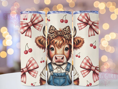 Highland Cow 20oz Tumbler, Cute Cow Wrap, Farm Animal Sublimation, Rustic Country Design, 20oz Tumbler Wrap, Sublimation Design PNG, Country Western Gift Sublimation SvggirlplusArt 