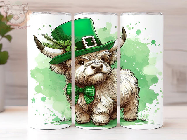 Highland Cow 20oz Tumbler Png, Highland Cow St. Patrick Sublimation Tumbler PNG, PNG Downloads, Sublimation Design, Digital, Digital Download PNG Sublimation Lara' s Designs 