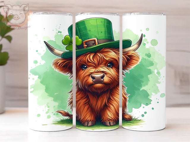 Highland Cow 20oz Tumbler Png, Highland Cow St. Patrick Sublimation Tumbler PNG, PNG Downloads, Sublimation Design, Digital, Digital Download PNG Sublimation Lara' s Designs 