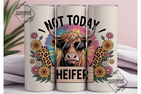 Highland Cow 20oz Tumbler Wrap Sublimation sassyprint 