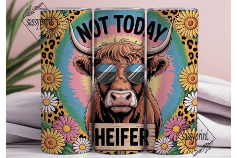 Highland Cow 20oz Tumbler Wrap Sublimation sassyprint 