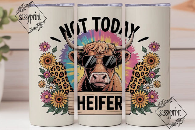 Highland Cow 20oz Tumbler Wrap Sublimation sassyprint 