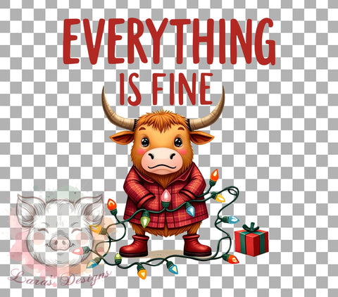 Highland Cow Art, Funny Christmas, Cow PNG, Sarcastic Holiday, Christmas Sublimation, Whimsical Design, Cute Cow Gift, Digital Download Sublimation Lara' s Designs 