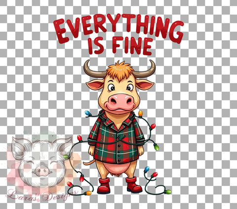 Highland Cow Art, Funny Christmas, Cow PNG, Sarcastic Holiday, Christmas Sublimation, Whimsical Design, Cute Cow Gift, Digital Download Sublimation Lara' s Designs 