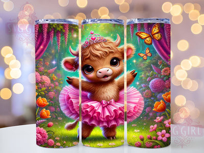 Highland Cow Ballerina Tumbler, 20oz Tumbler Wrap, Cow Art, Sublimation Design, Cute Cow Gift, Unique Tumbler Sublimation SvggirlplusArt 