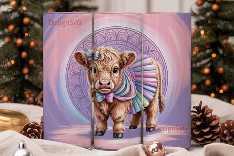 Highland Cow BalleTHSP 20oz Tumbler Sublimation DesignSVG 