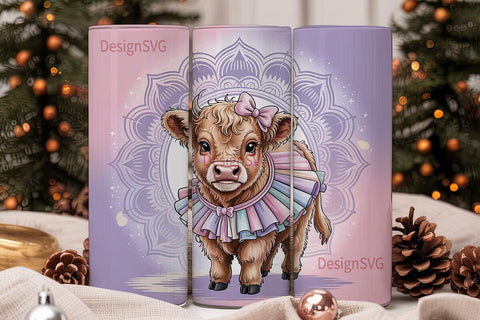 Highland Cow BalleTHSP 20oz Tumbler Sublimation DesignSVG 
