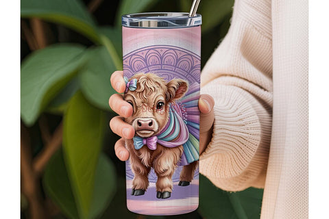 Highland Cow BalleTHSP 20oz Tumbler Sublimation DesignSVG 