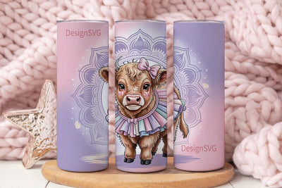 Highland Cow BalleTHSP 20oz Tumbler Sublimation DesignSVG 