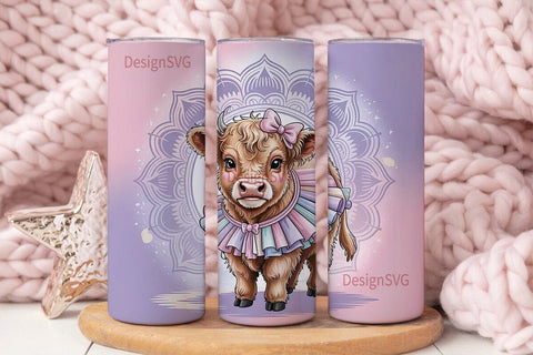 Highland Cow BalleTHSP 20oz Tumbler Sublimation DesignSVG 
