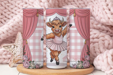 Highland Cow BalleTHSP 20oz Tumbler Wrap Sublimation DesignSVG 