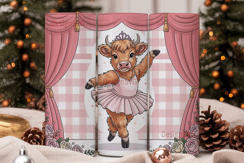Highland Cow BalleTHSP 20oz Tumbler Wrap Sublimation DesignSVG 