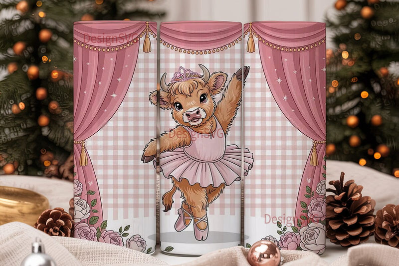 Highland Cow BalleTHSP 20oz Tumbler Wrap Sublimation DesignSVG 