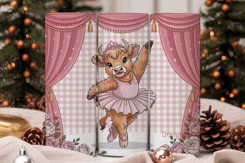 Highland Cow BalleTHSP 20oz Tumbler Wrap Sublimation DesignSVG 