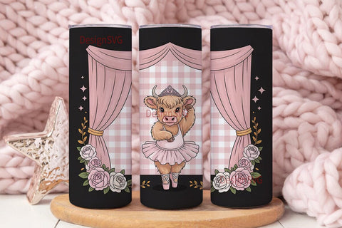 Highland Cow BalleTHSP 20oz Tumbler Wrap Sublimation DesignSVG 