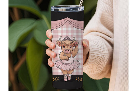 Highland Cow BalleTHSP 20oz Tumbler Wrap Sublimation DesignSVG 