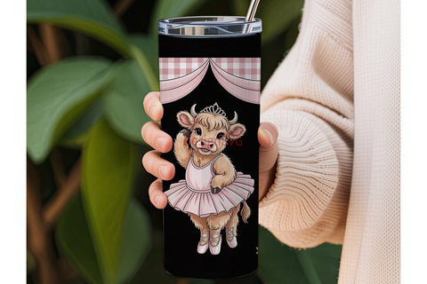 Highland Cow BalleTHSP 20oz Tumbler Wrap Sublimation DesignSVG 