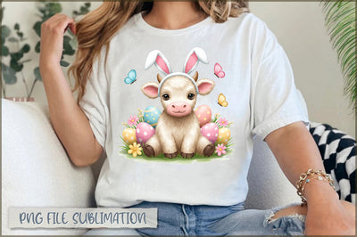 Highland Cow Bunny Saint Patrick Day Sublimation Sublimation Shetara Begum 