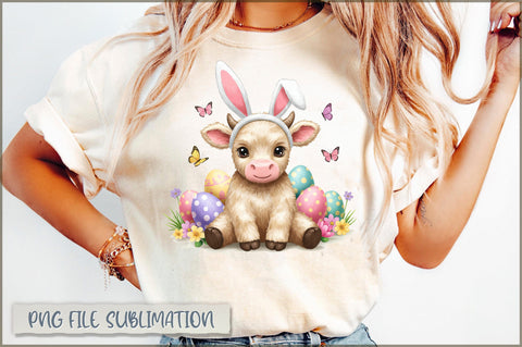 Highland Cow Bunny Saint Patrick Day Sublimation Sublimation Shetara Begum 