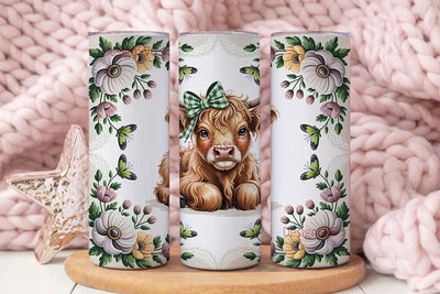Highland Cow Calf 20oz Tumbler Wrap Sublimation DesignSVG 