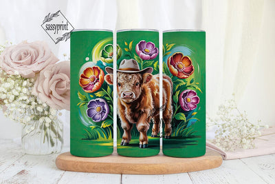 Highland Cow Calf 20oz Tumbler Wrap Sublimation sassyprint 