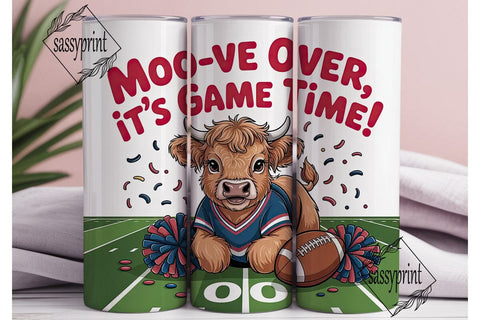 Highland Cow Cheerleader 20oz Tumbler Sublimation sassyprint 