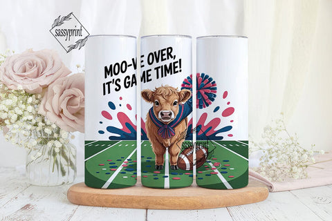 Highland Cow Cheerleader 20oz Tumbler Sublimation sassyprint 