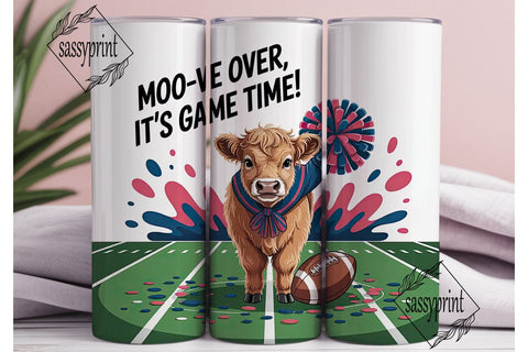 Highland Cow Cheerleader 20oz Tumbler Sublimation sassyprint 
