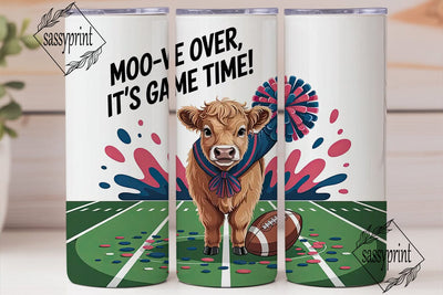 Highland Cow Cheerleader 20oz Tumbler Sublimation sassyprint 