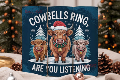 Highland Cow Christmas 20oz Tumbler Wrap Sublimation DesignSVG 