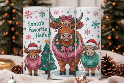 Highland Cow Christmas 20oz Tumbler Wrap Sublimation DesignSVG 