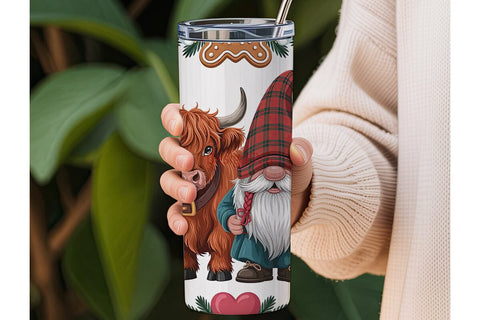Highland Cow Christmas 20oz Tumbler Wrap Sublimation DesignSVG 