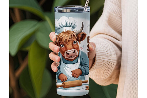 Highland Cow Christmas Baking Tumbler Sublimation DesignSVG 