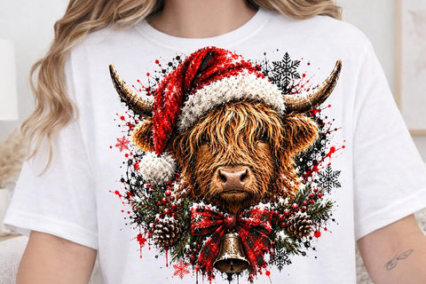Highland Cow Christmas Sublimation PNG SVG DesignDestine 